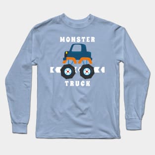 Vector illustration of monster truck with cartoon style. Long Sleeve T-Shirt